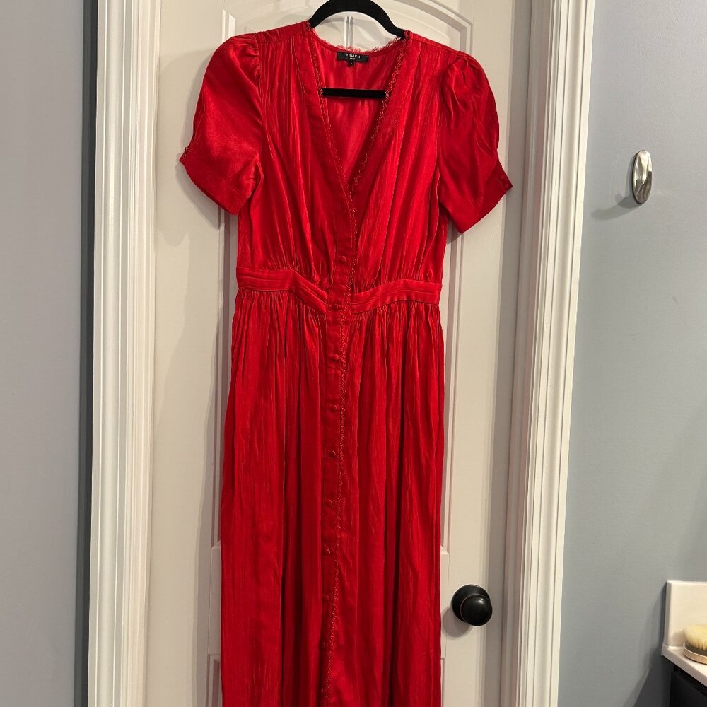 Red FRNCH button down dress